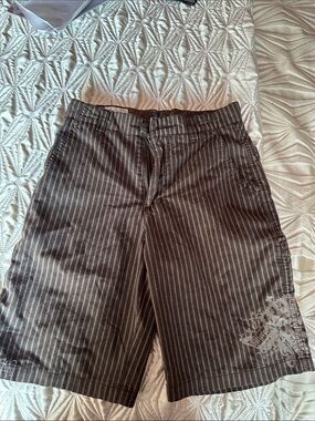 Micros Boys Brown Pinstripe Shorts